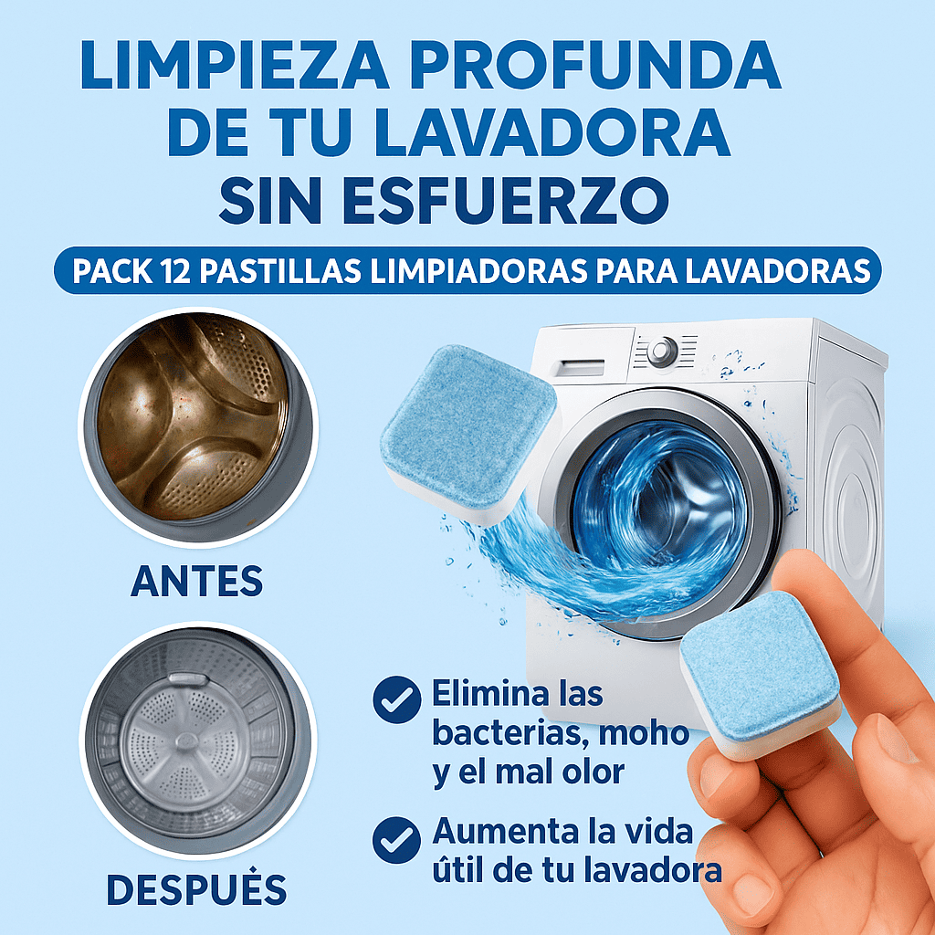 PASTILLAS LIMPIADORAS PARA LAVADORA X12 UNIDADES