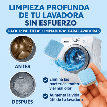 PASTILLAS LIMPIADORAS PARA LAVADORA X12 UNIDADES